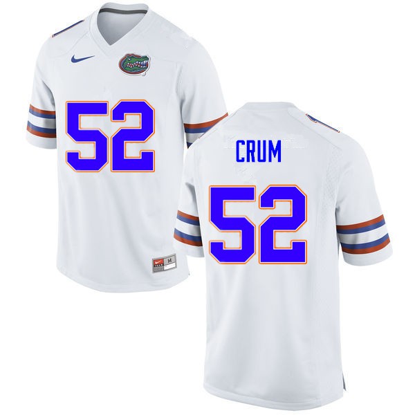 Men #52 Quaylin Crum Florida Gators College Football Jersey White